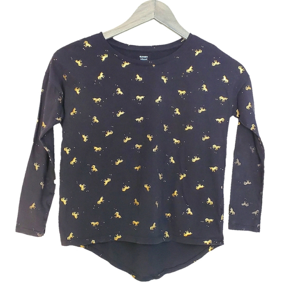 Gold Unicorn Print Tee - Picture 1 of 6